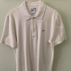 LACOSTE White Polo Shirt Small White Alligator
